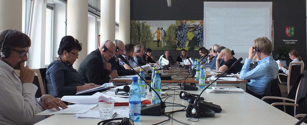 Der Raumordnungsausschuss bei der Arbeit (16. Sitzung am 20.05.2016 in Zielona Góra).