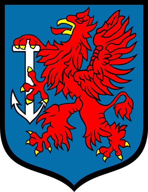 Herb miasta Świnoujście, źródło: Wikimedia Commons, https://commons.wikimedia.org/wiki/File:POL_%C5%9Awinouj%C5%9Bcie_COA_1.svg